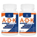 Supplément de vitamine ADK 20000 UI - Vitamines de haute puissance A, D3 et K1 pour le coeur, la santé des os et le soutien immunitaire Vitamine ADK 120 Capsules