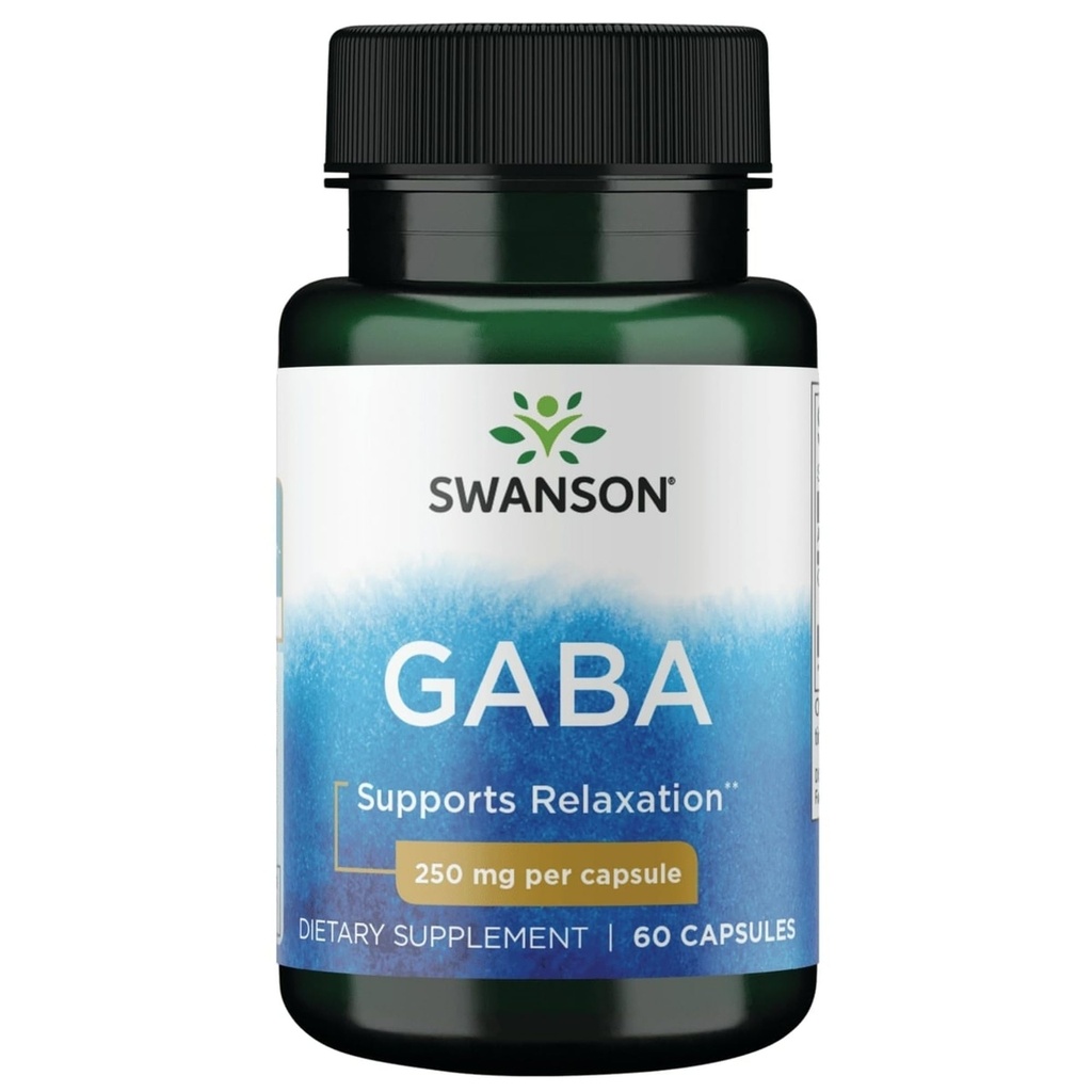 Swanson GABA Gamma Amino Acidbutyric Acid 250 Milligrammes 60 Capsules