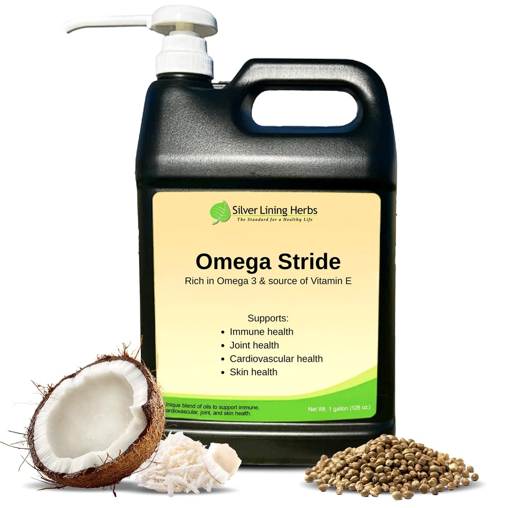 Huile de noix de coco de chanvre - Suppléments Chevaux pour le soutien conjoint, le système immunitaire et la santé cardiovasculaire - Source riche d'Oméga 3, vitamine E et huile essentielle pour les chevaux - 1 Gallon