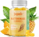 Nattokinase Gummies 12 000 FU, Serrapeptase Gummies 360 000 SPU Supplément enzymatique avec Bromelain Papain & Inulin pour Circulatoire, Gut, Soutien à la digestion, Vegan, Non OGM, 60 comtes