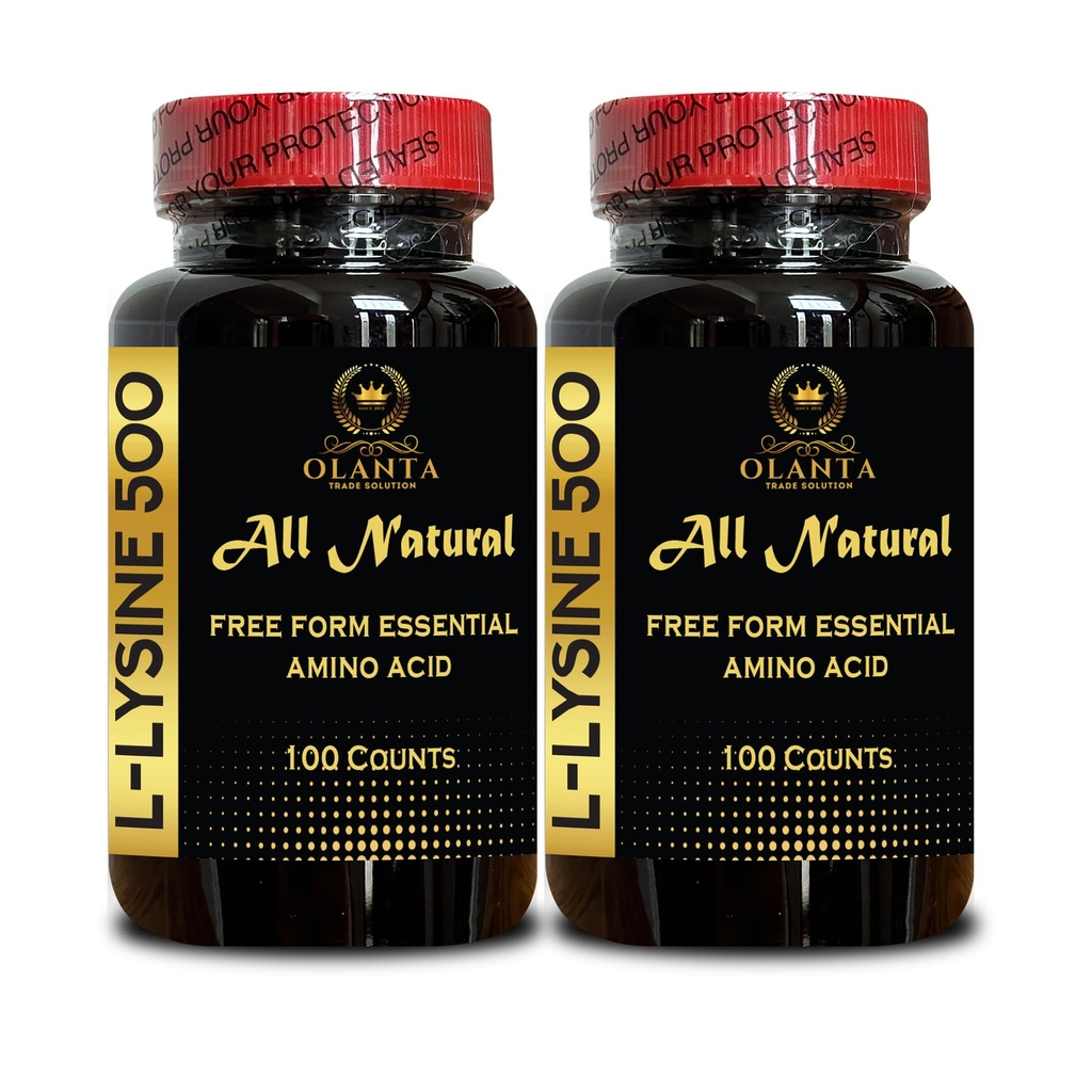 Suppléments L-LYSINE Amino Acid - Supplément Lysine soutient les tissus lipiques et oraux sains, chlorhydrate de lysine acide amino, bilan d'azote - 2 bouteilles 200 Nombres
