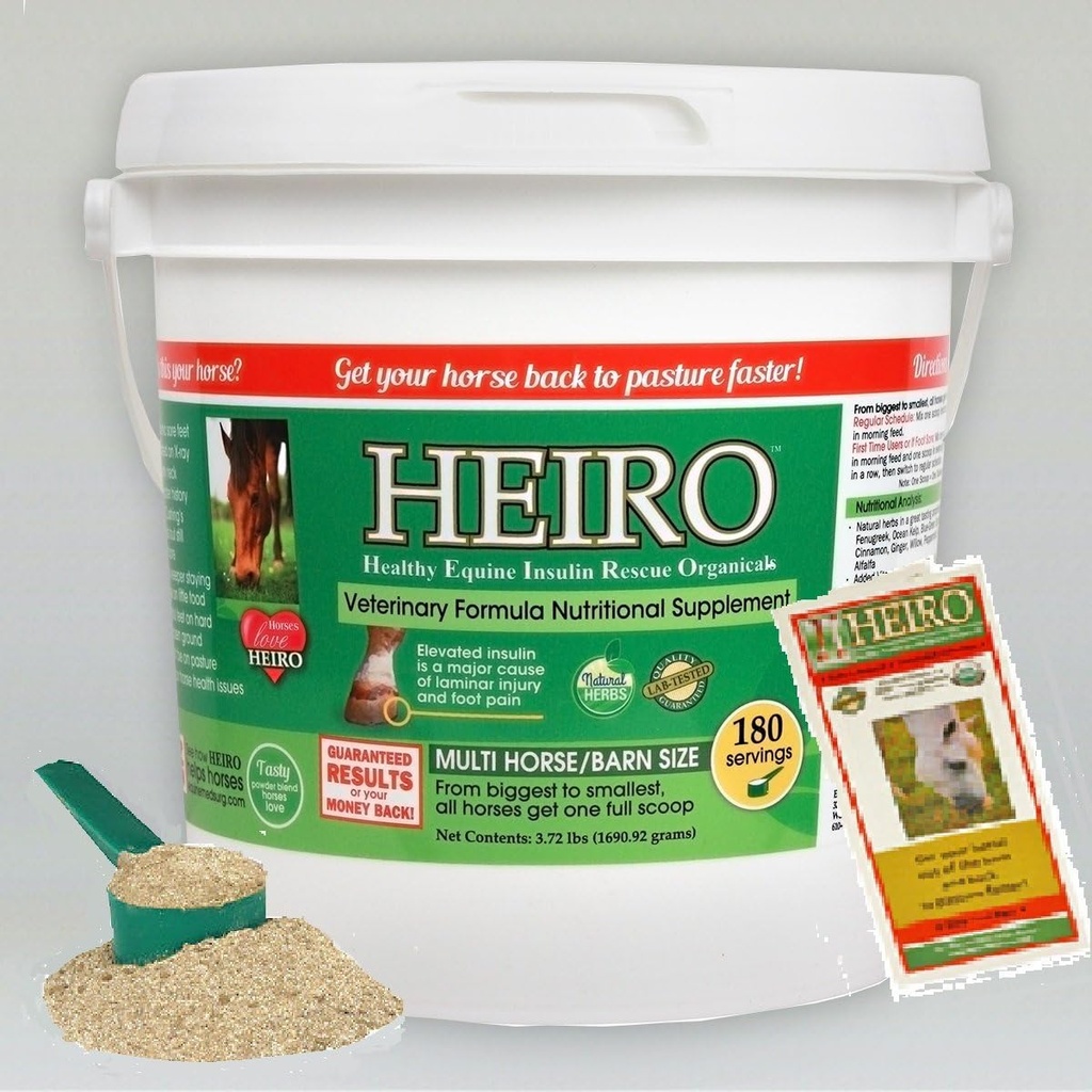Heiro Cheval Hippique Santé Insuline Résistante Sauvetage Organiques Approvisionnement 40 jours et Livret d'information gratuit
