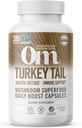 Om Mushroom Superfood Turkey Tail Mushroom Capsules Superfood Supplément, 90 Comte, 30 Jours, Immune Support, Polysacchrides, Beta-Glucans, Gut Health & Holistic Defense Mushroom Supplément