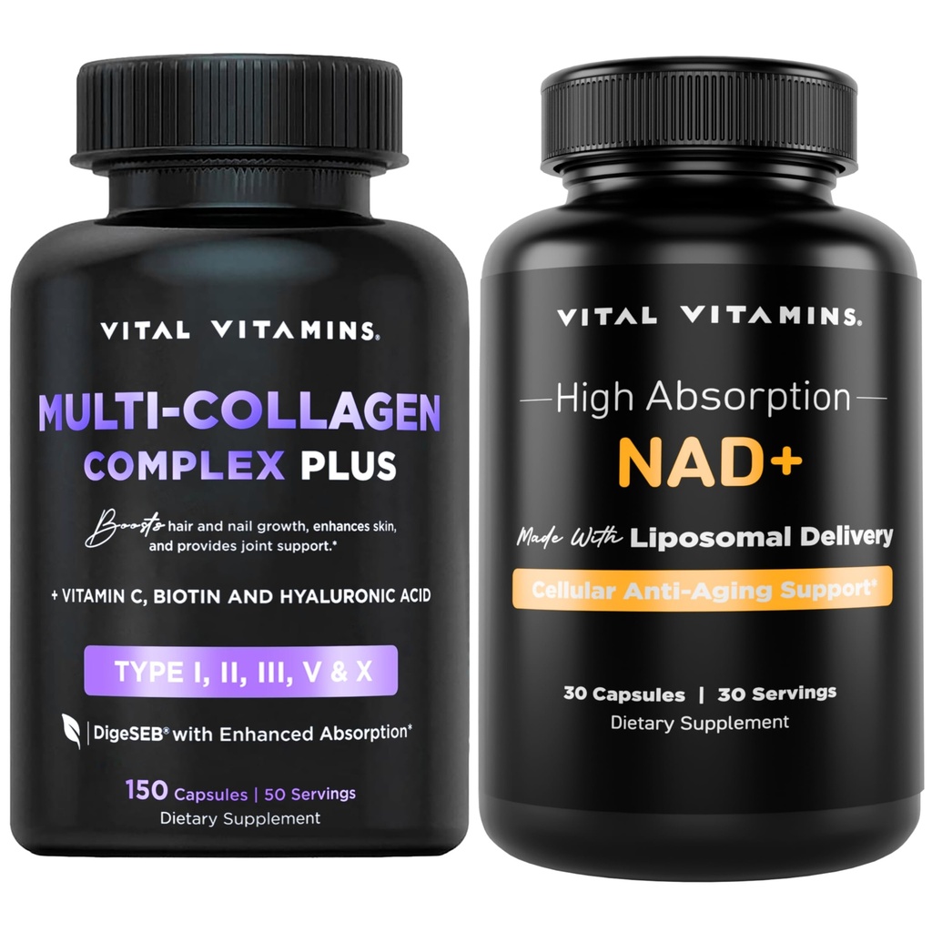 Vitamines vitales Complexe Multi Collagène Plus + NAD+ Supplément