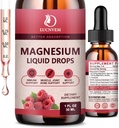 90% Absorption Magnesium Glycinate Liquid Drops with Citrate and Taurate, Magnesium Complex 1200mg with GABA, L-theanine, D3 and B6 for Calm, Sleep, Relaxation - Raspberry Flavor 1 Fl Oz (Pack of 2)