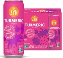 ZYN Turmeric Wellness Drink 6 (paquet), mélange de baies parfumées curcumine curcumine avec poivre noir, pas de sucre ajouté, faible teneur en glucides et faible teneur en calories, alternative propre