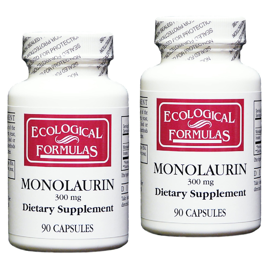 Formules écologiques Monolaurin 300 mg 180 capsules (90 capsules x 2 bouteilles)