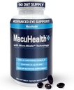Macuhealth Plus+ Supplément de vitamines pour les yeux pour adultes - 90 jours d'approvisionnement en lutéine, zéaxanthine et méso-zéaxanthine - Sans saveur, vitamine pour les yeux