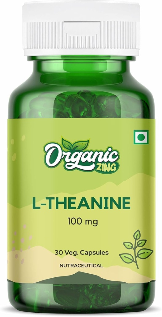 Zing biologique L-Theanine GMP Qualité Assuré, Kosher, Vegan, 100mg
