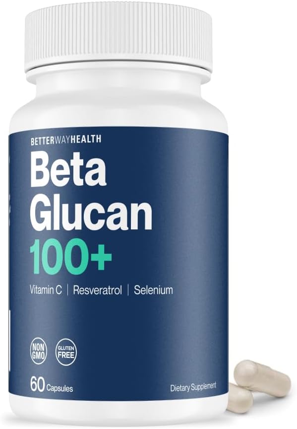 Better Way Santé Préparation immunitaire avancée – 1,3/1,6 Beta Glucan avec vitamine C, sélénium et resvératrol – Supplément de soutien immunitaire pour les cellules NK et la phagocytose – 60 capsules