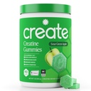 Gommies monohydratées de créatine pour hommes et femmes - Boost Focus, Strength, and Endurance, Anti-Melting Formula, Vegan, Sans gluten, Non-OGM, 1,5 Gram Créatine par Gummy (Sour Green Apple, 90 ct)