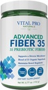 Vital Pro Naturals - Supplément de poudre de fibre 35 avancée pour le soutien alimentaire et la constipation occasionnelle avec 35 fibres prébiotiques et 35 superaliments biologiques pour la régularité Bowel, 6,77 oz