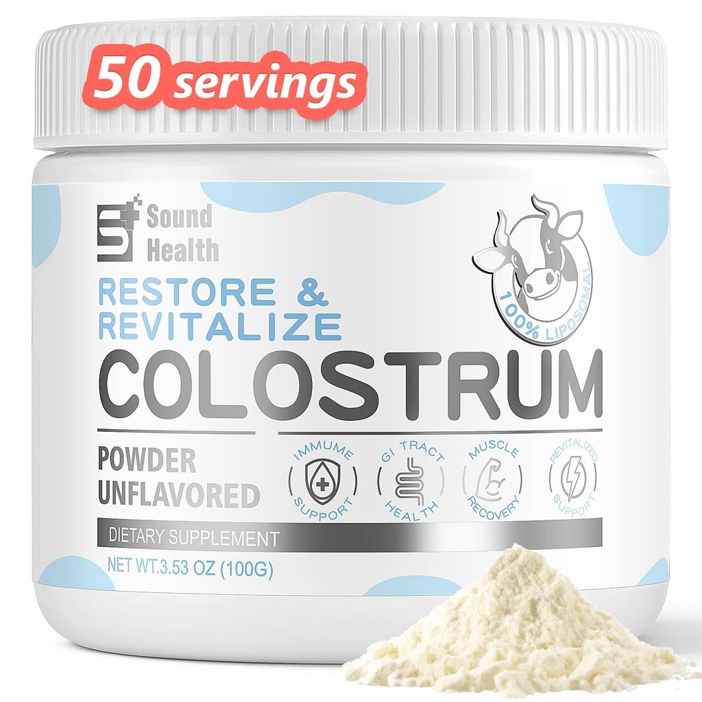 Poudre de supplément de colostrum pour les humains - Supplément de colostrum biologique pour la santé de Gut, la croissance des cheveux, la beauté, et le soutien immunitaire - Non aromatisé (50 portions)