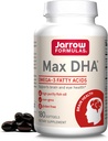 Formules de Jarrow MaxDHA - 180 Softgels - Huile de poisson haute pureté - Supplément soutient la santé du cerveau et des yeux - Concentré dans les acides gras oméga-3 et enrichi en DHA - 90 portions