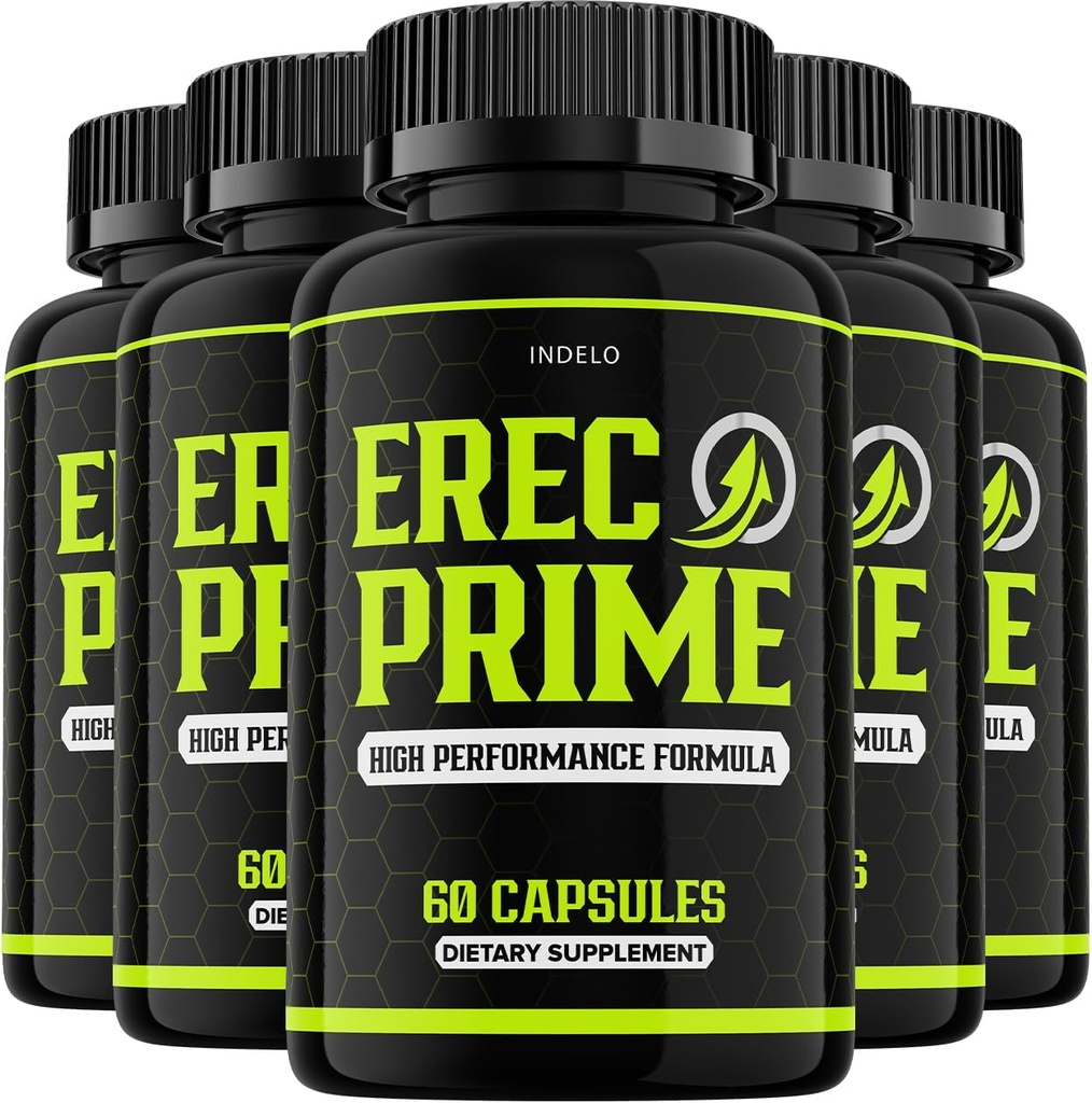 (5 Pack) Pilules ErecPrime pour hommes, Suppléments Erec Prime haute performance, Formule avancée Erec Prime, ErecPrime Reviews, ErecPrime24 (300 Capsules)