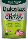 Dulcolax Soft Chews Saline Laxative Mixed Berry (60ct & 30ct) 1200mg Magnesium Hydroxide Gentle Constipation Relief