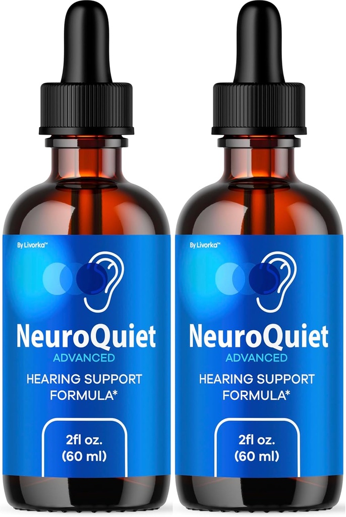 (2 packs) NeuroQuiet Drops - NeuroQuiet Official Daily Hearing Support Tous les liquides naturels propres Formule avancée pour la santé de l'oreille, la clarté auditive et les examens du bilan auditif intérieur, 2 bouteilles pendant 2 mois