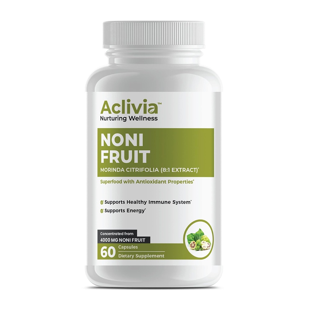 Capsules de fruits noni Hawaïens biologiques 4000 mg - Morinda Citrifolia Supplément - Non-OGM, sans gluten, fabriqués aux États-Unis, sans additifs artificiels (60 Nombre)
