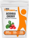 BulkSupplements.com Poudre d'extrait de cerise d'acérola - supplément naturel de vitamine C, poudre de cerise d'acérola - végétalien et sans gluten, 500mg par portion, 100g (3.5 oz) (paquet de 1)