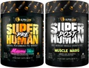 ALPHA LION Pré-entraînement surhumain Poudre et post-entraînement Recovery Bundle, Sustained Energy & Focus + Lean Muscle Growth, Strength & Volume (Miami Vice & Muscle Marg)