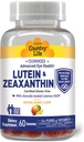 Country Life Lutein Gummies avec Lutemax 2020, 60 Ct, supplément de soutien pour les yeux naturels à croquer, Marigold Lutein, Zeaxanthin, Eye Health & Macular Support, non-OGM, Pectine de fruits naturels, végétalien