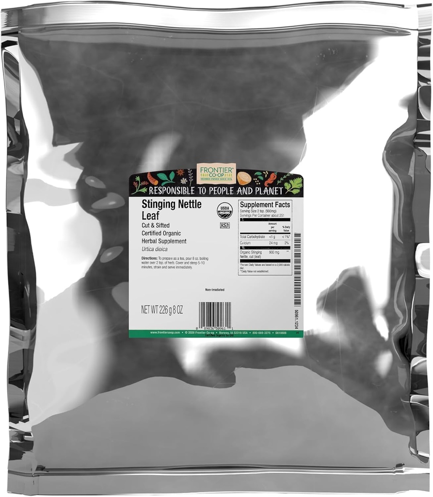 Frontier Co-op Feuille de nébuleuse biologique, sac en vrac de 1 lb, coupé et tamisé - Idéal pour faire du thé à la noix, certifié Kosher