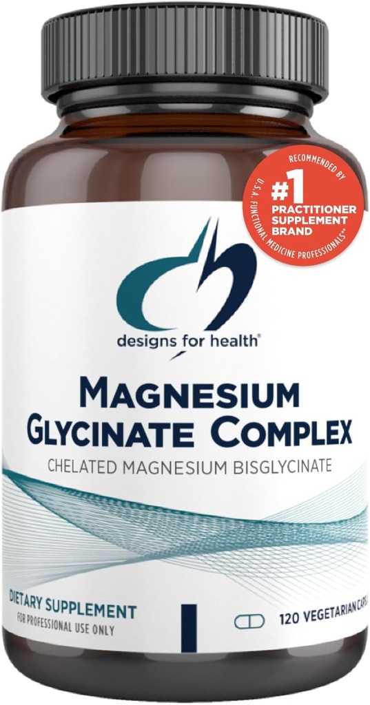 Conceptions pour le complexe de glycinate de magnésium de santé - Bisglycinate de magnésium chélaté + Magnésium à absorption élevée pour calmer et dormir, santé cardiaque, immunosupport et force osseuse - végétalien (120 capsules)