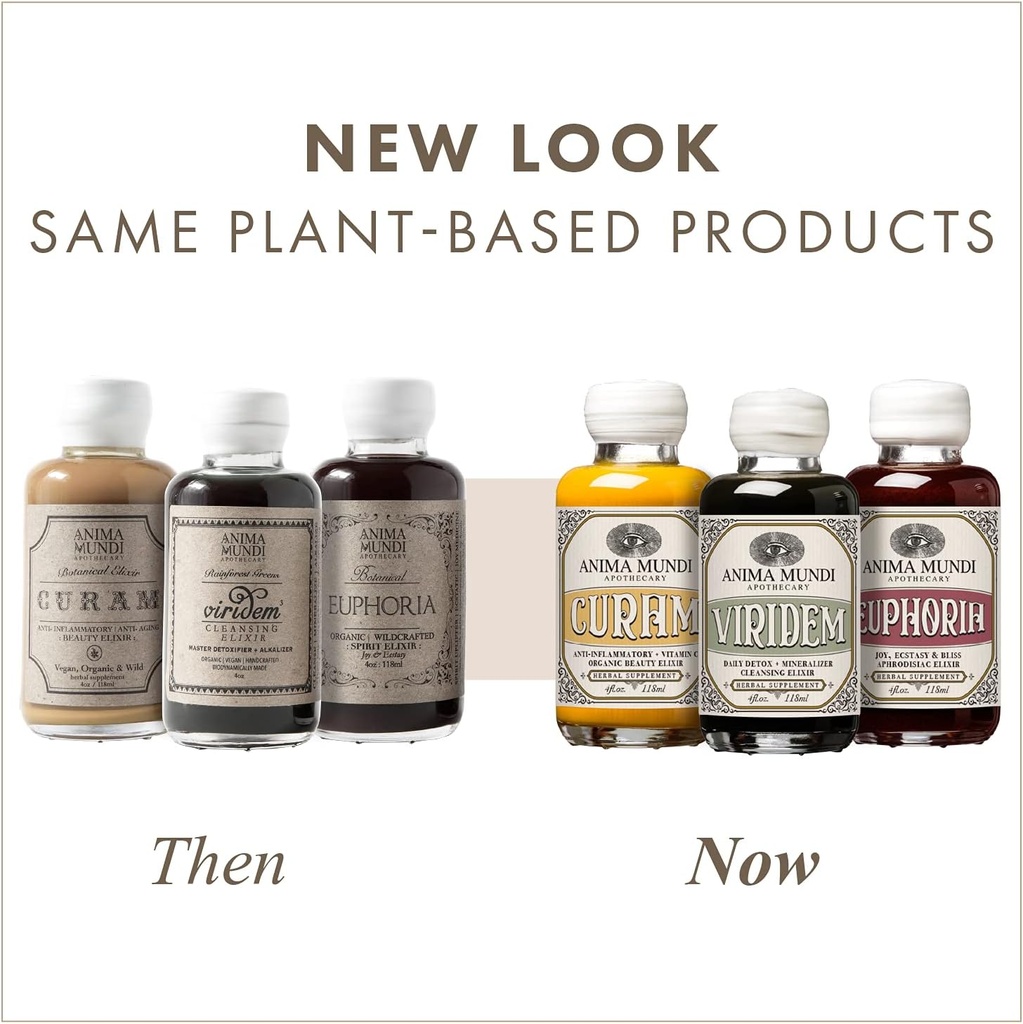 Anima Mundi Apothicary Plant Based Collagen Booster Elixir - Supplément Beauté Vegan pour la peau, les cheveux et les ongles - Herbal Liquid with Fo Ti, Nettle & More - Anima Mundi Beauty Suppléments (4oz / 118ml)