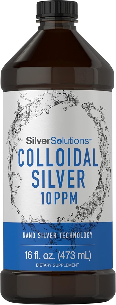 Carlyle Colloidal Argent liquide de 10 PPM de 16 fl. Oz (473 mL) avec Nano Silver Technology Solutions de Végétarien, Non-OGM, Supplément sans gluten