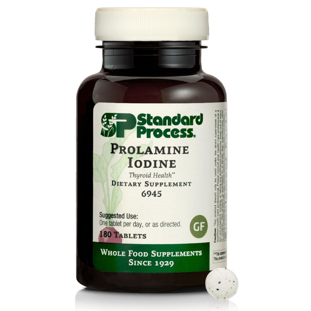 Prolamine Iodine Thyroïde de processus standard supplément diététique - Vegan, sans gluten, sans lait et sans soie - support endocrinien essentiel - 180 comprimés