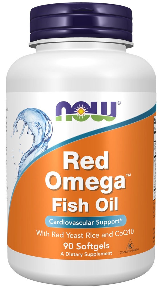MAINTENANT Aliments suppléments, Omega rougeMC avec CoQ10 30 mg et Omega-3 huile de poisson, soutien cardiovasculaire*, 90 softgels