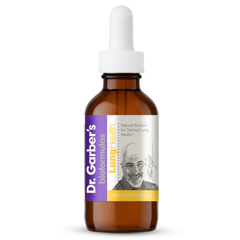 Solutions naturelles de Dr Garber gouttes buccales pour la santé pulmonaire - Supplément liquide pour protéger et nettoyer les poumons, réparer les tissus pulmonaires endommagés, le soutien pour la santé pulmonaire, l'allergie et le soulagement de l'asthme - 60ml