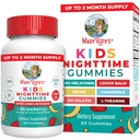 MaryRuth Organics Kids Nighttime Gummies (en anglais seulement) Sans sucre Aucune mélatonine avec L Theanine, Baume de citron, Camomille, Vitamine B6 (en anglais seulement) Soutien à la relaxation pour les enfants 2 + (en anglais seulement) Sans OGM 60 Compte