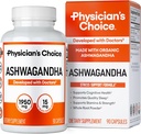 Supplément Ashwagandha du médecin - 1950mg de poudre de racine bio disponible Ashwagandha - Extrait de poivre noir, support du stress, supplément de soutien de l'humeur, 90 capsules de Veggie Ashwagandha
