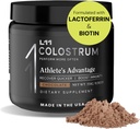 Supplément de colostrum par L11 avec la lactoferrine Biotine Zinc et vitamine D. Poudre de colostrum bovine pour la santé athlétique maximale, la santé des intestins, les muscles et l'immuno-support