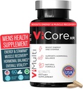 Supplément à base de plantes ViCore Premium Hommes – Tongkat Ali (Longjack), Maca Root, Panax Ginseng, Zinc & L-Arginine – soutient l'énergie, l'endurance, la santé immunitaire et le mieux-être des hommes – 60 capsules