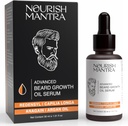 MANTRA NOURISH - Sérum d'huile de croissance de la barbe de pointe avec Redensyl, Capilia Longa, huile d'argan, vitamine E et huile de jojoba pour la croissance de la barbe plus complète, plus épaisse et plus saine