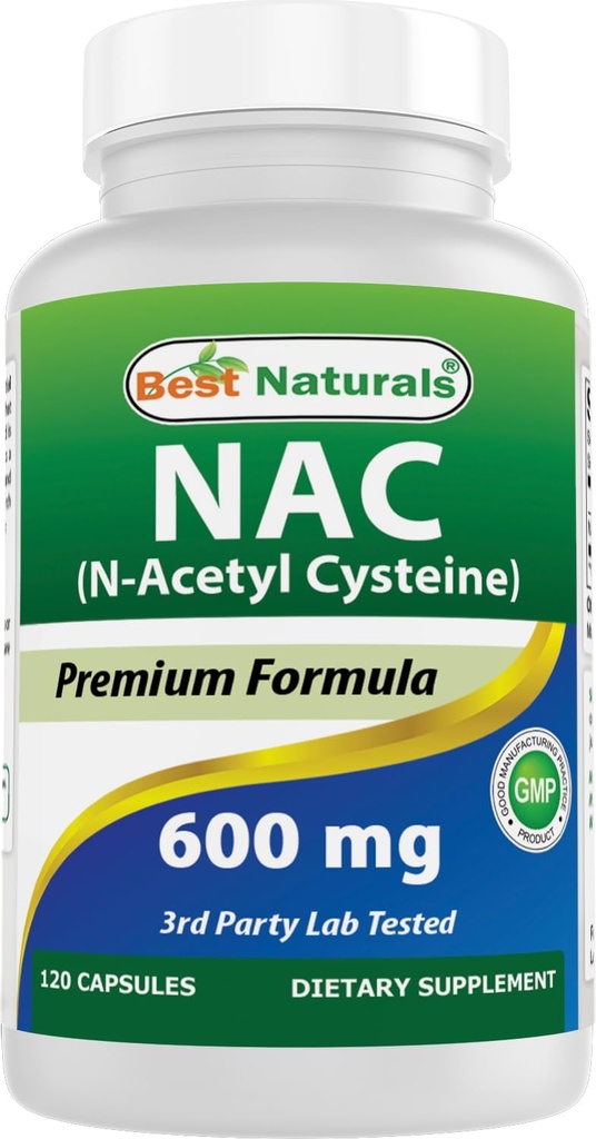 Meilleurs naturels NAC - N acétyl Cystéine 600 mg 120 Capsules - n acétyl cystéine - puissant antioxydant