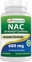 Meilleurs naturels NAC - N acétyl Cystéine 600 mg 120 Capsules - n acétyl cystéine - puissant antioxydant
