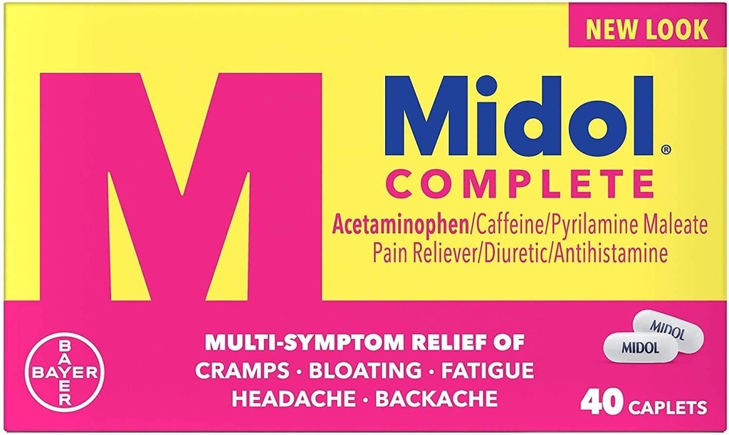 Midol maximum de force complète pour soulager la douleur Caplets 40 ea (paquet de 4)