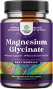 Supplément Glycinate de Magnésium pur 400mg par portion - Capsules de magnésium chélaté à haute absorption végane pour les femmes et les hommes avec 400mg élémentaire pour le sommeil d'humeur et le soutien de la relaxation - 240 Nombre