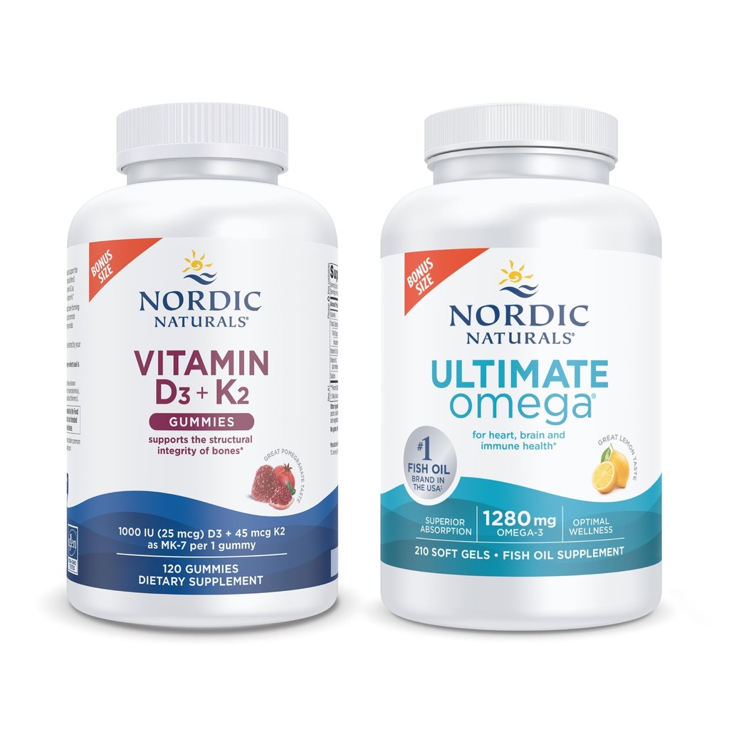 Pack de démarrage Nordic Naturals - Gommies Vitamine D3+K2, Omega ultime
