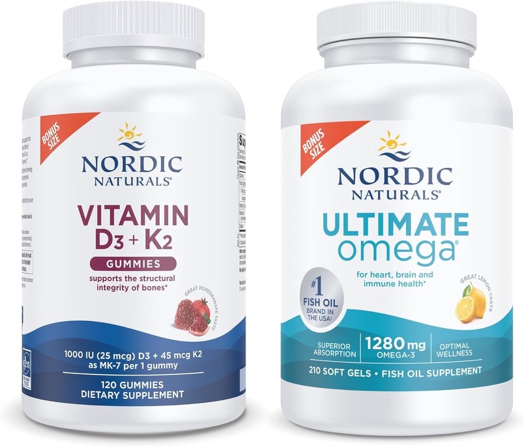 Pack de démarrage Nordic Naturals - Gommies Vitamine D3+K2, Omega ultime