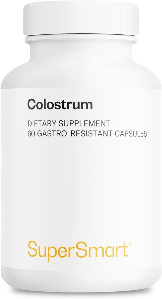 Supersmart - Colostrum 1000 mg - 30% IgG - May Help with Fatigue - Immune System Booster | Non-GMO & Gluten Free - 60 DR Capsules