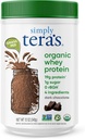 simplement la poudre de protéines de lactosérum biologique de tera - Poudre de protéines de lactosérum à l'herbe sans édulcorants artificiels, propre, sans OGM, sans gluten - chocolat noir, 12 oz.