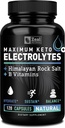 Keto Electrolyte Supplement (120 Capsules) Maximum Keto Electrolytes Supplements Pills w Pink Himalayan Salt, B Vitamins, Magnesium and Potassium Supplement - Salt Pills & Electrolyte Tablets