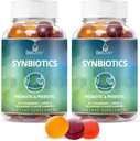 BeLive Synbiotiques - Gommies de fibre probiotique et prébiotique – Inuline haute résistance (3g), Supplément de fibre diététique, Soutien digestif pour les enfants et les adultes - Fraise, citron, Blueberry Flavor