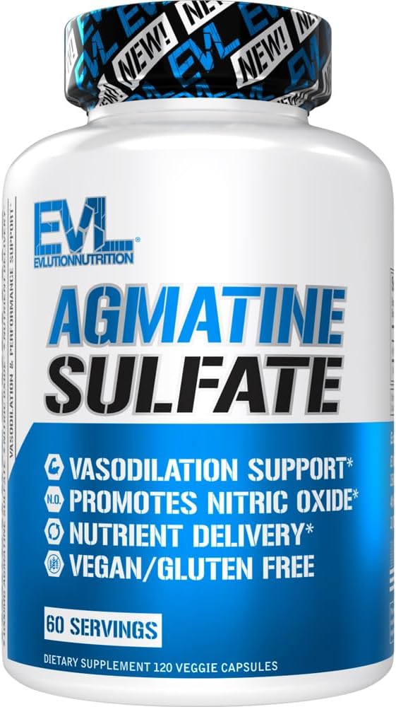 Alimentation Agmatine Sulfate Oxyde Nitrique Capsules - Supplément d'oxyde nitrique de sulfate d'Agmatine à haute résistance pour pompes à haute intensité Récupération de la croissance musculaire et performance - 60 portions