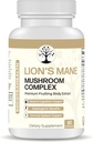 Supplément de champignons Lions Mane - Extrait de corps à fruits premium - avec Chaga, Maitake, Shiitake, Reishi - Mood, Cerveau et Immmune Support, Adaptogène - Non-OGM - 60 Capsules Vegan