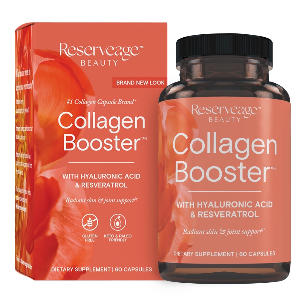 Reservation Beauty Collagen Booster - Supplément pour les soins de la peau et la santé articulaire - Soutient une production de collagène saine pour les femmes - 60 capsules (30 portions)